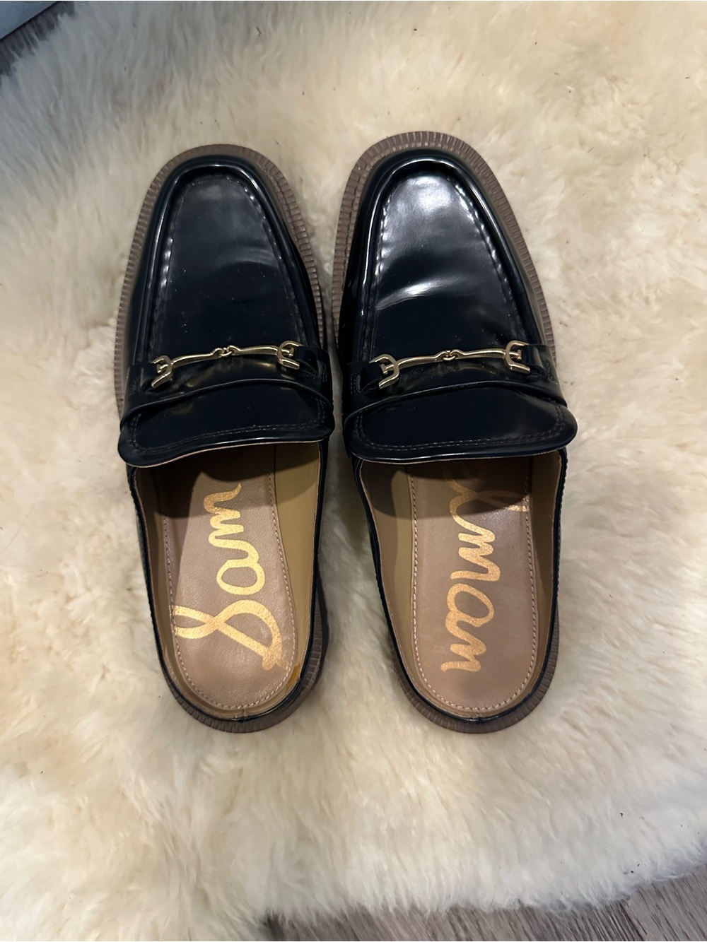 Sam Edelman Womens Black Patent Leather Mule Lennon
